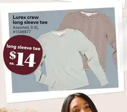 Giant Tiger Lurex crew long sleeve tee offer