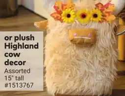 Giant Tiger plush Highland cow decor offer