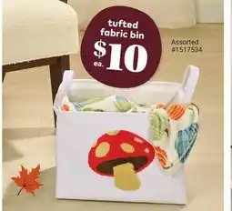 Giant Tiger tufted fabric bin offer