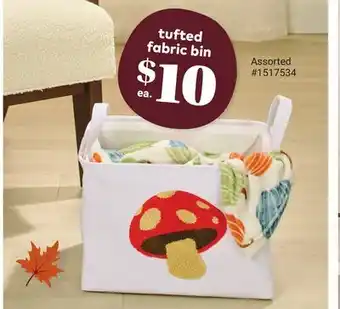 Giant Tiger tufted fabric bin offer