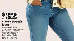Giant Tiger 4-way stretch jeans offer