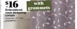 Giant Tiger Embroidered room darkening curtain offer