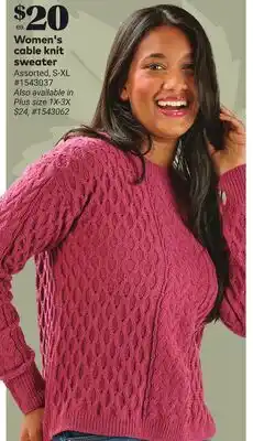 Giant Tiger Women's cable knit sweater offer