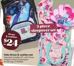 Giant Tiger Kids throw & cushion set offer