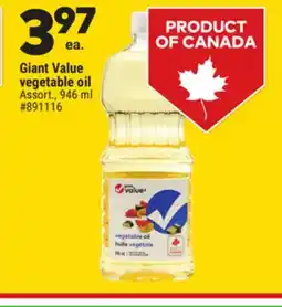 Giant Tiger Giant Value vegetable oil offer