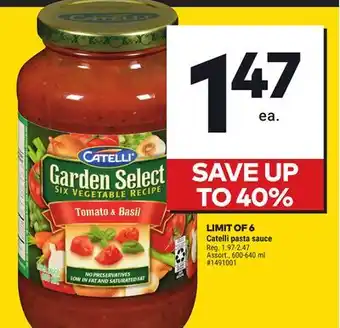 Giant Tiger Catelli pasta sauce offer