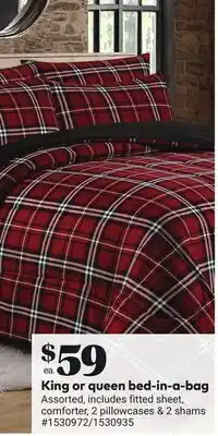 Giant Tiger King or queen bed-in-a-bag offer