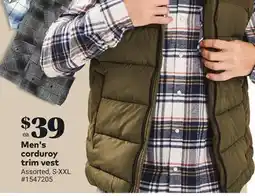 Giant Tiger Men's corduroy trim vest offer