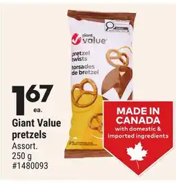 Giant Tiger Giant Value pretzels offer