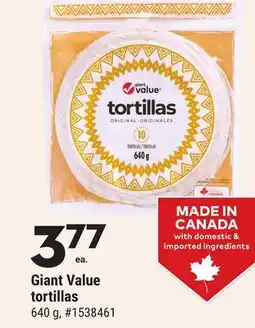 Giant Tiger Giant Value tortillas offer