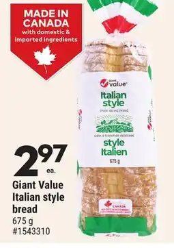 Giant Tiger Giant Value Italian style bread offer