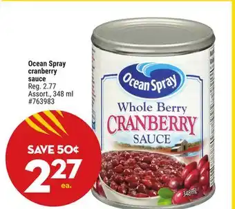 Giant Tiger Ocean Spray cranberry sauce offer