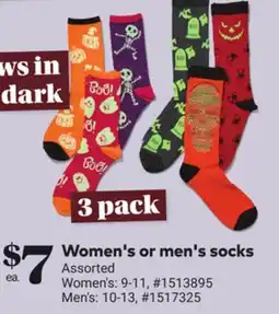 Giant Tiger Women's or men's socks offer