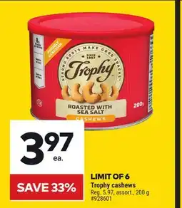 Giant Tiger Trophy cashews offer