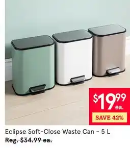 Kitchen Stuff Plus Eclipse Soft-Close Waste Can-5 L offer