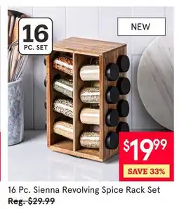 Kitchen Stuff Plus 16 Pc. Sienna Revolving Spice Rack Set offer