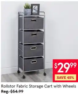 Kitchen Stuff Plus Rollstor Fabric Storage Cart with Wheels offer