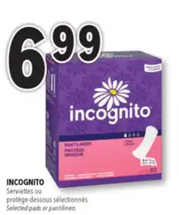 Familiprix INCOGNITO, Selected pads or pantiliners offer