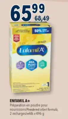 Familiprix ENFAMIL A+, Powdered infant formula, 2 refills x 496 g offer