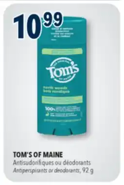 Familiprix TOM'S OF MAINE Antiperspirants or deodorants, 92g offer