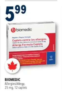 Familiprix BIOMEDIC Allergy, 25mg, 12caplets offer