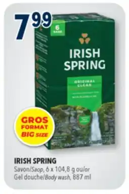 Familiprix IRISH SPRING Saop 6 x 104,8 g Body wash, 887 ml offer