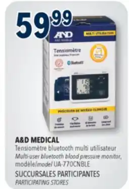 Familiprix A&D MEDICAL, Multi-user bluetooth blood pressure monitor, model UA-770CNBLE offer