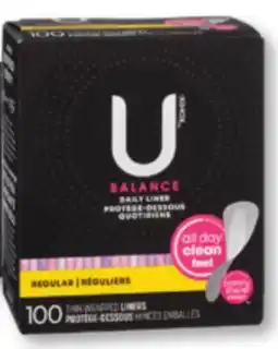 Familiprix U by Kotex Balance thin daily liners regular offer