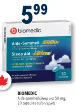 Familiprix BIOMEDIC Sleep aid, 50mg, 20capsules or caplets offer