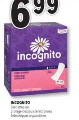 Familiprix INCOGNITO, Selected pantiliners offer