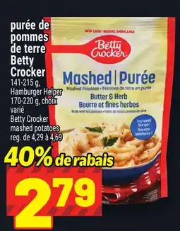 Metro PURÉE DE POMMES DE TERRE BETTY CROCKER | BETTY CROCKER MASHED POTATOES offer