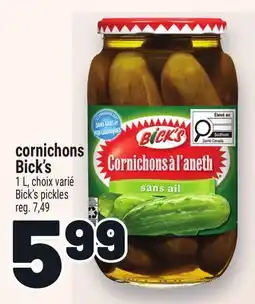 Metro CORNICHONS BICK'S | BICK'S PICKLES offer