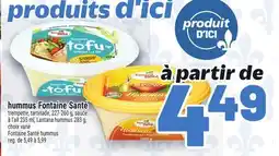 Metro HUMMUS FONTAINE SANTÉ | FONTAINE SANTÉ HUMMUS offer