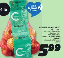 IGA COMPLIMENTS LOBO OR PAULARED APPLES offer