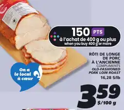 IGA COMPLIMENTS OLD-FASHIONED PORK LOIN ROAST offer