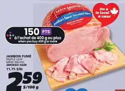 IGA MAPLE LEAF MÈRE MICHEL SMOKED HAM offer