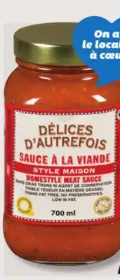 IGA DÉLICES D'AUTREFOIS PASTA SAUCE offer