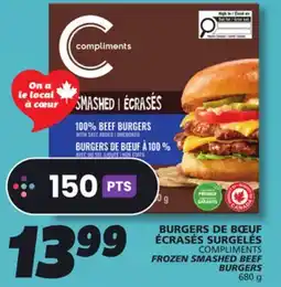 IGA COMPLIMENTS FROZEN SMASHED BEEF BURGERS offer