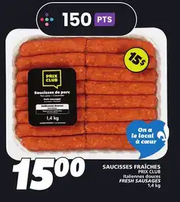 IGA PRIX CLUB FRESH SAUSAGES offer