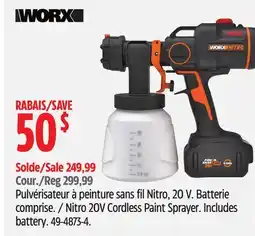 Canadian Tire Nitro 20V Cordless Paint Sprayer. Includes battery offer