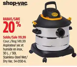 Canadian Tire Shop VAC 30L Stainless-Steel Wet/ Dry Vac offer