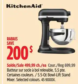 Canadian Tire KitchenAid 5.5-Qt Bowl-Lift Stand Mixer offer