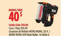 Canadian Tire WORX NITRO 20V Brad Nailer offer