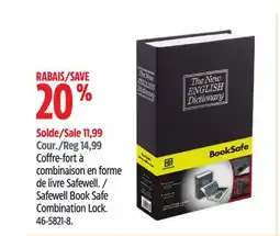 Canadian Tire Safewell Book Safe Combination Lock offer