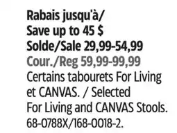 Canadian Tire Selected For Living and CANVAS Stools offer