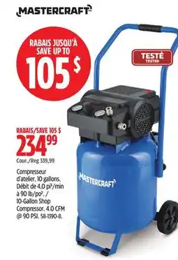 Canadian Tire Mastercraft 10-Gallon Shop Compressor offer