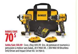 Canadian Tire DEWALT 20V MAX XR Brushless Drill/Driver and Impact Driver Kit offer
