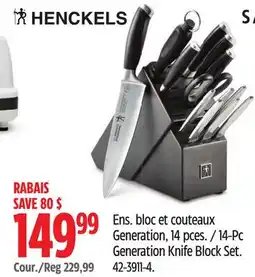 Canadian Tire Henckels 14-Pc Generation Knife Block Set offer