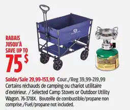 Canadian Tire Outbound Selected Camp Stoves or Outdoor Utility Wagon offer