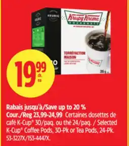 Canadian Tire Selected K-Cup Coffee Pods, 30-Pk or Tea Pods offer